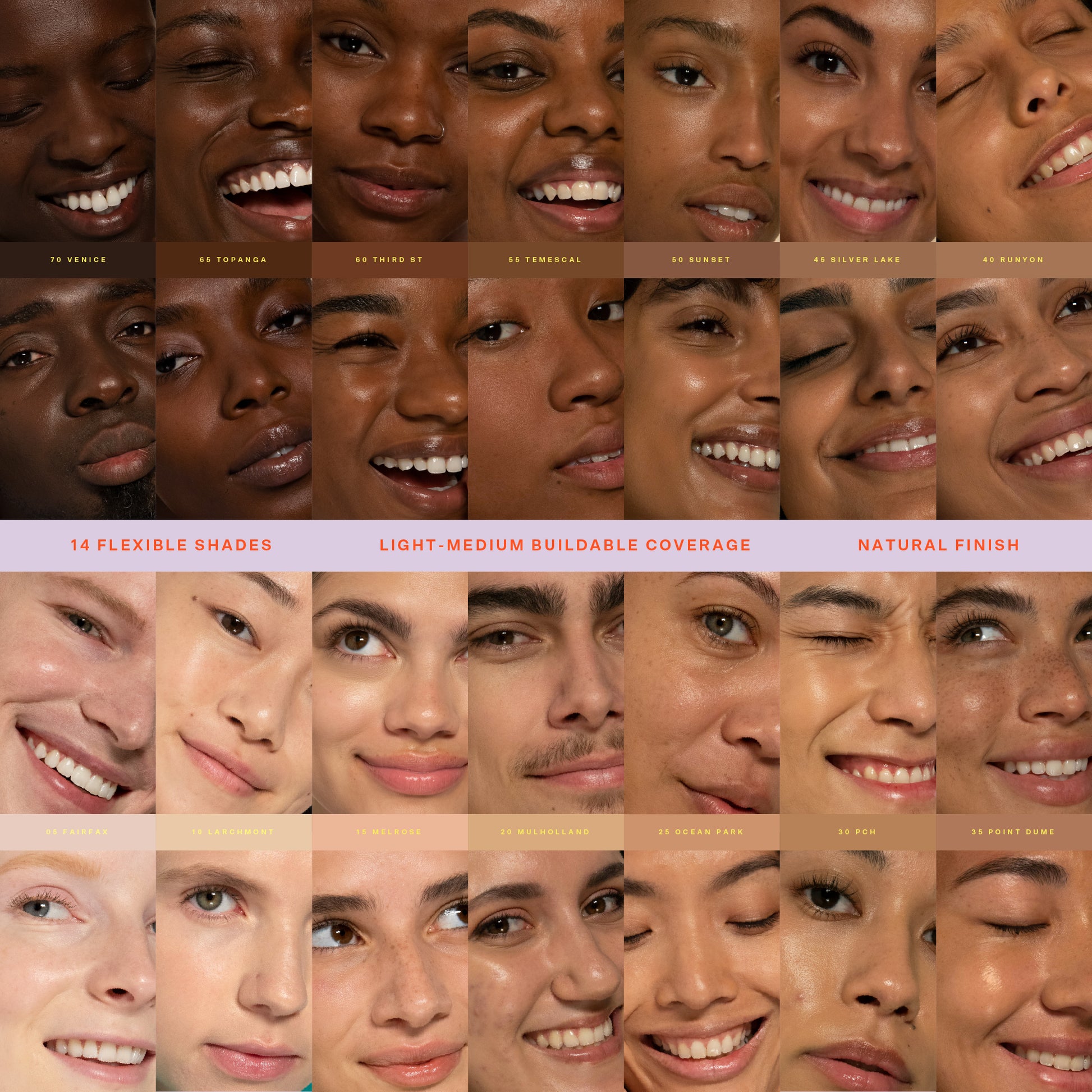 [Shared: All Tower 28 Beauty SunnyDays SPF 30 Tinted Sunscreen on models of different skin tones