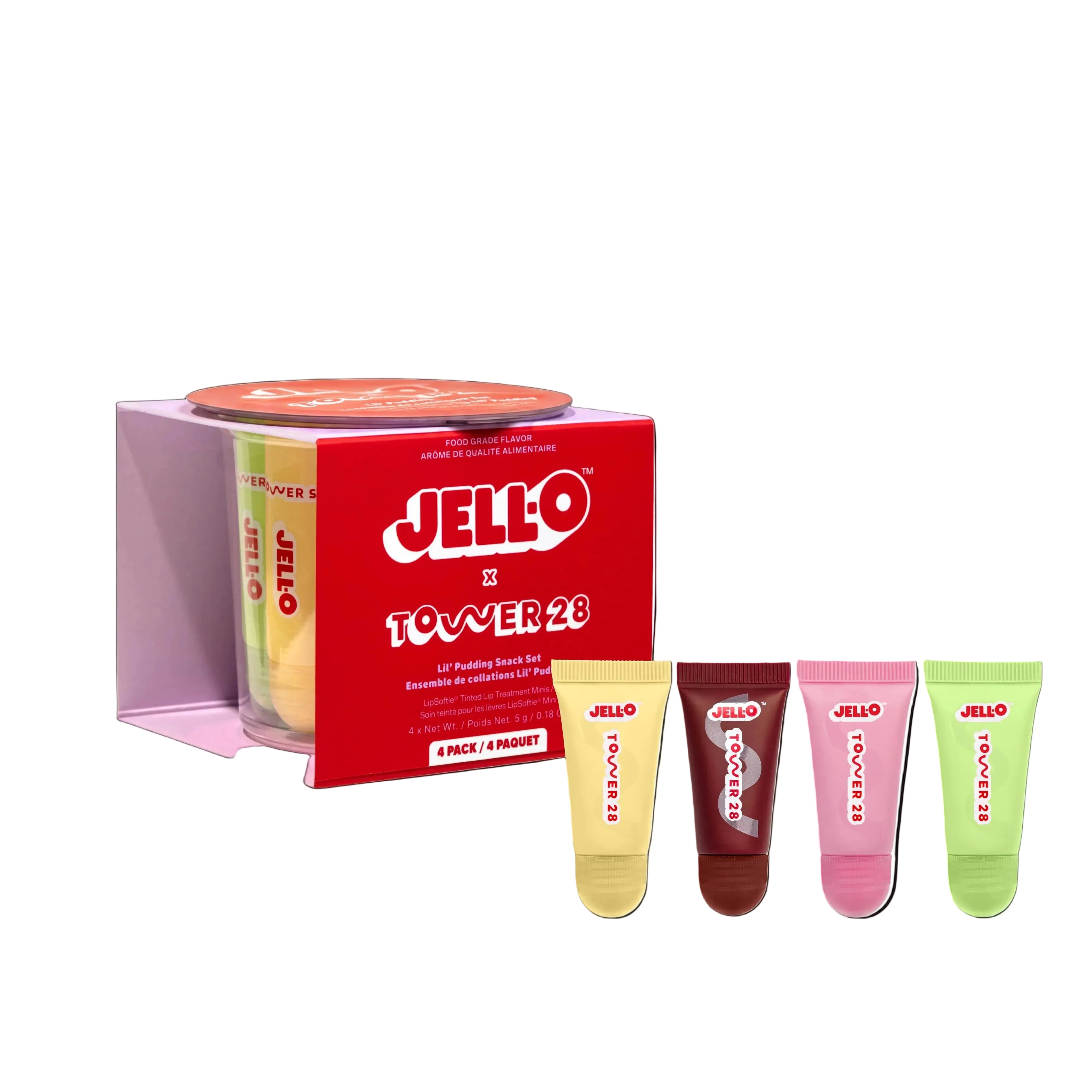 Ding Jingle Bells 二層リトルストロベリートースト JELL-O® X TOWER 28 Lil' Pudding Mini LipSoftie Gift Set – Tower 28