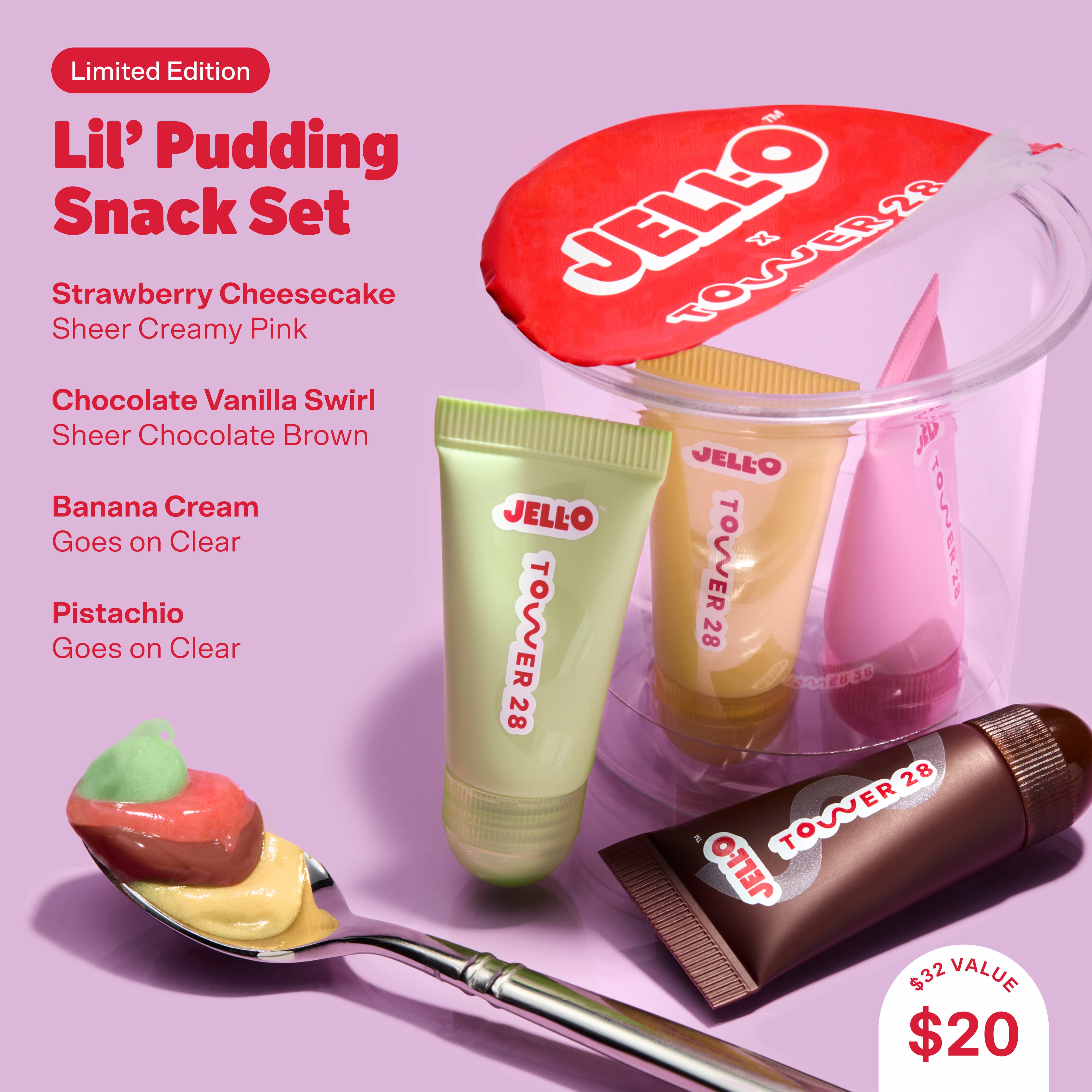 JELL-O® X TOWER 28 Lil' Pudding Mini LipSoftie Gift Set – Tower 28