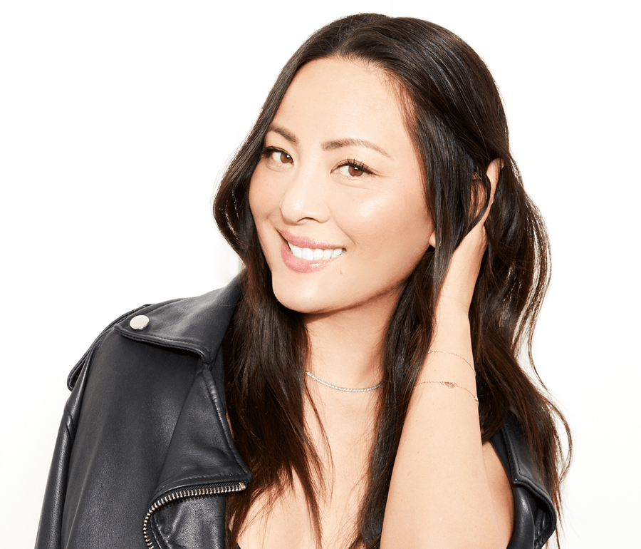 [A close up of Amy Liu, founder and CEO of Tower 28 Beauty, against a white background.]