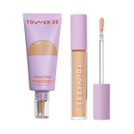 [Shared: Tower 28's Everyday Base-ics Set includes SunnyDays™ SPF 30 provides light-medium buildable coverage and UV protection, as well as Swipe Serum Concealer covers dark circles, redness, and blemishes with a skin-like natural finish.]