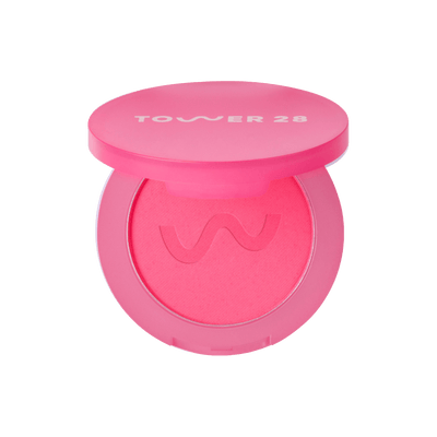 The Tower 28 Beauty GetSet™ Matte Powder Blush in the shade Feliz Fresca. [Feliz Fresca]