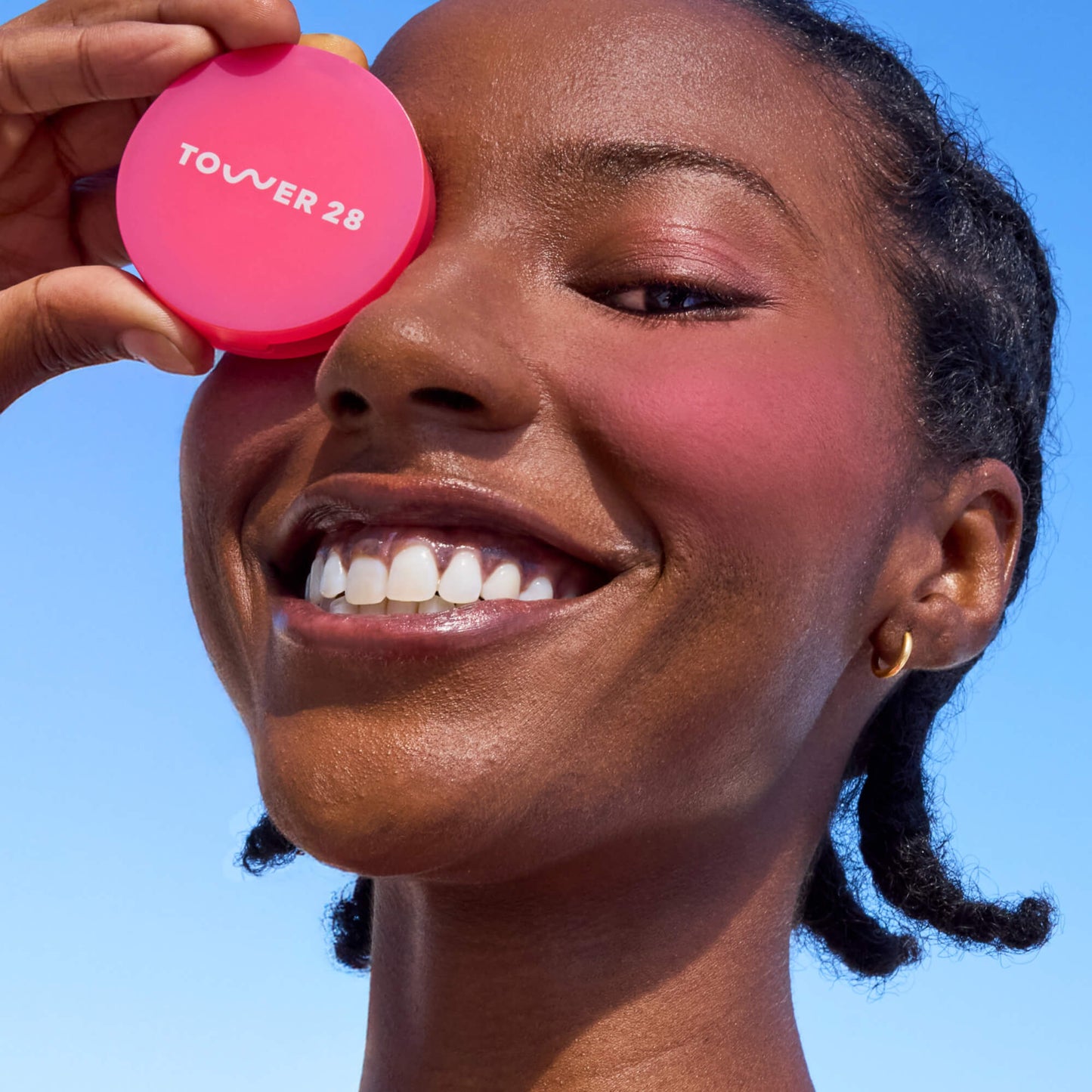 GetSet™ Matte Powder Blush in Feliz Fresca and BeachPlease Cream Blush in Happy Hour [The Tower 28 Beauty Cheeky Duo in Hot Pink Cheeks]