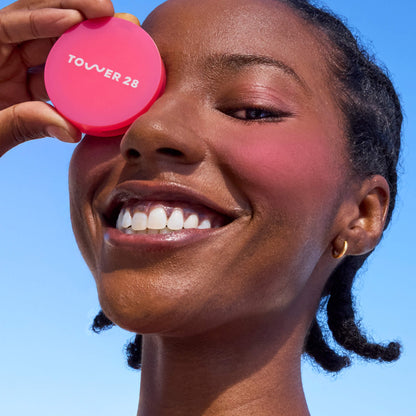 GetSet™ Matte Powder Blush in Feliz Fresca and BeachPlease Cream Blush in Happy Hour [The Tower 28 Beauty Cheeky Duo in Hot Pink Cheeks]