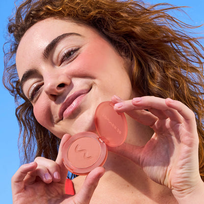 GetSet™ Matte Powder Blush in Long Beach Ice Tea and BeachPlease Cream Blush in Magic Hour [The Tower 28 Beauty Cheeky Duo in Nude Cheeks]