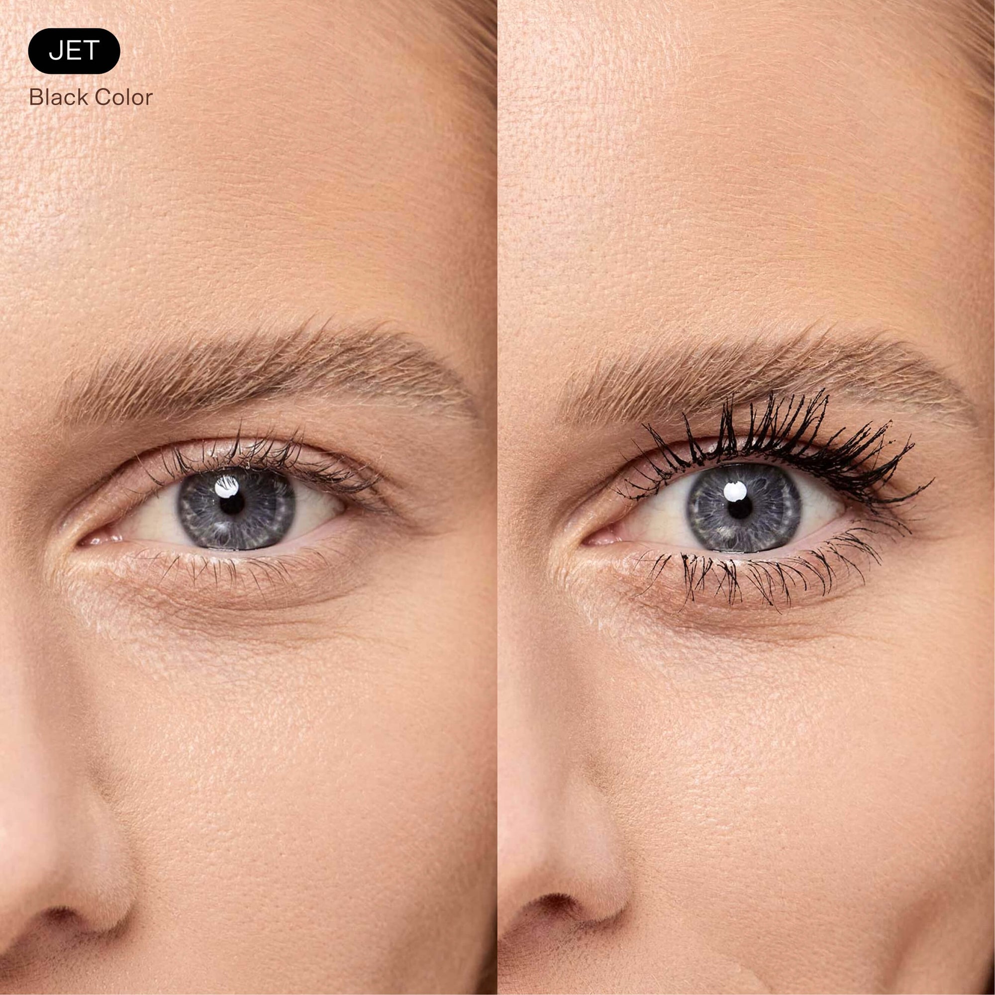 Close-up of eyes with brown eyebrow color swatch [Shared]