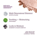 Product label with text about skin-soothing ingredients and benefits on a white background. [Shared]