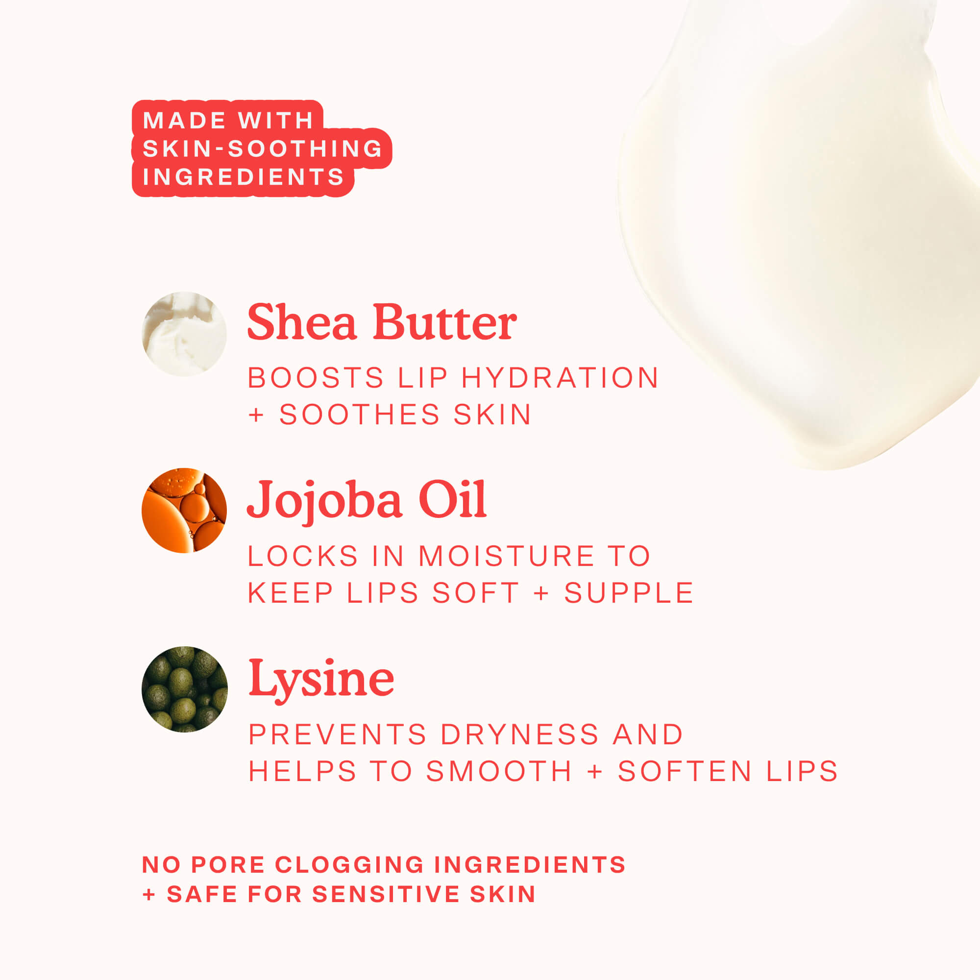 [The key ingredients of Tower 28 Beauty LipSoftie™ Lip Treatment SOS Vanilla listed out]