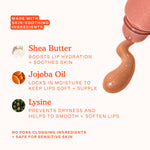 Lip balm product with ingredients listed on a white background [Iced Dulce de Leche]