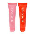 [Shared: Tower 28 Beauty  LipSoftie™ Date Night Duo pictured in Watermelon Kiwi and SOS Clear]