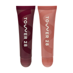 [Shared: Tower 28 Beauty LipSoftie™ Date Night Duo pictured in Ube Vanilla and Dulce de Leche]