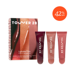 Tower 28 LipSoffie Trio with packaging and 42% off badge on a white background [LipSoftie™ Lip Treatment Trio]