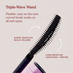 Makeup brush with text explaining its features on a light gray background [Shared]