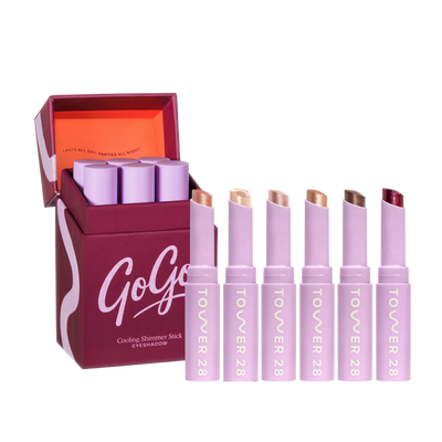 Set of Tower 28 GoGo Cooling Shimmer Sticks with packaging on a white background [Shared]
