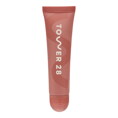 The Tower 28 Beauty LipSoftie™ Lip Treatment in the shade Dulce de Leche. [Dulce de Leche]