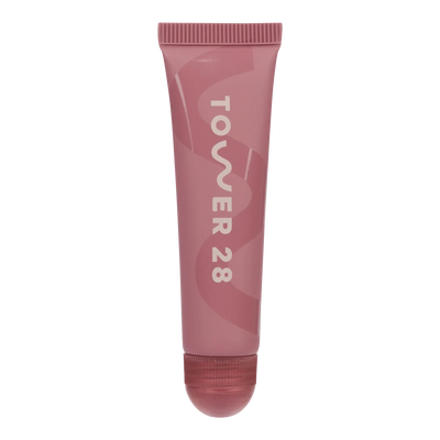 The Tower 28 Beauty LipSoftie® Lip Treatment in the shade Sugar Plum. [Sugar Plum]