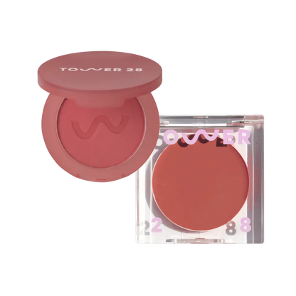 GetSet™ Matte Powder Blush in Sawtelle Slushie and BeachPlease Cream Blush in Power Hour [The Tower 28 Beauty Cheeky Duo in Rosy Cheeks]