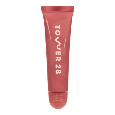 The Tower 28 Beauty LipSoftie® Lip Treatment in the shade Red Bean Mochi. [Red Bean Mochi]