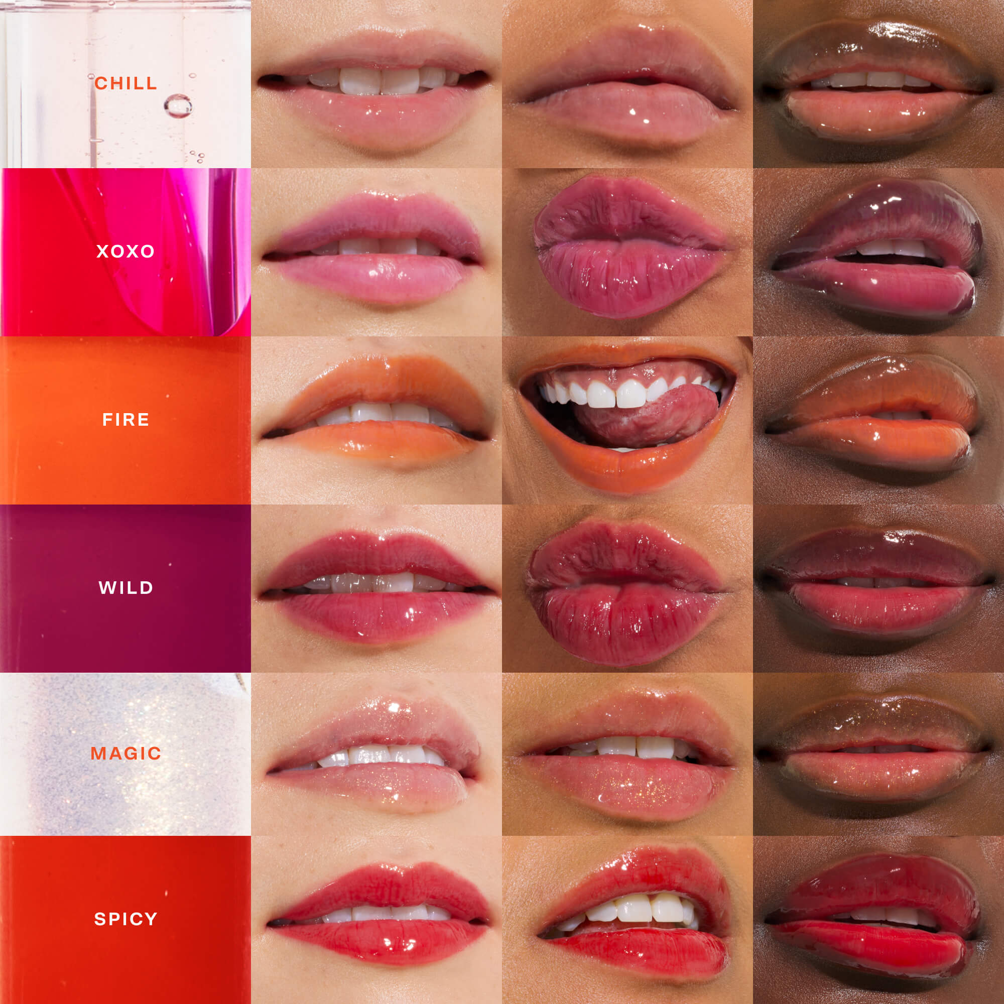 Collage of lips with different shades and text labels on a white background [Shared]