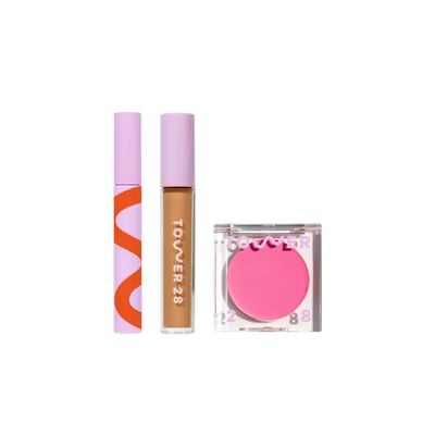 Go To Set [Shared Tower 28 Beauty's Go To Set which features MakeWaves™ Mascara, Swipe Serum Concealer, and BeachPlease Cream Blush]