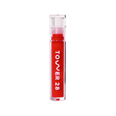 The Tower 28 Beauty ShineOn Lip Jelly in the shade Spicy. [Spicy]