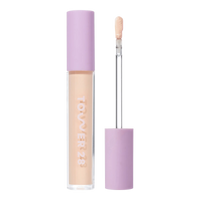Tower 28 Beauty Swipe Serum Concealer in the shade 4.0 DTLA, shown with the tube standing upright next to the open applicator wand to reveal the product. [4.0 DTLA]